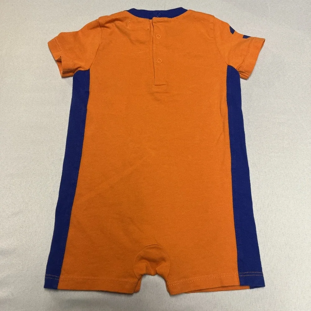 Ralph‎ Lauren Baby Boys Orange/Blue USA Flag Romper  Size 9 Months